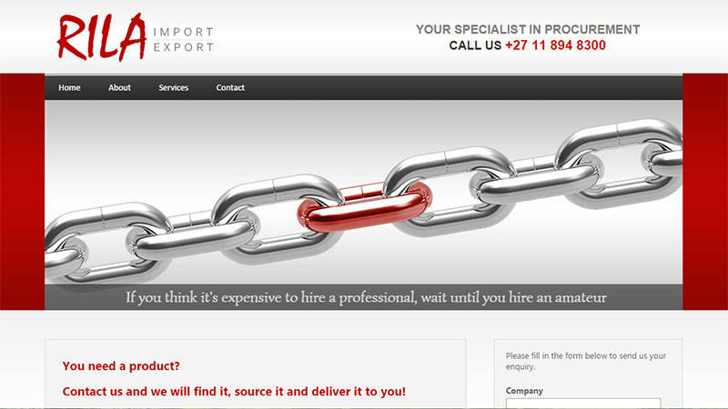 Responsive web design - Rila Import Export